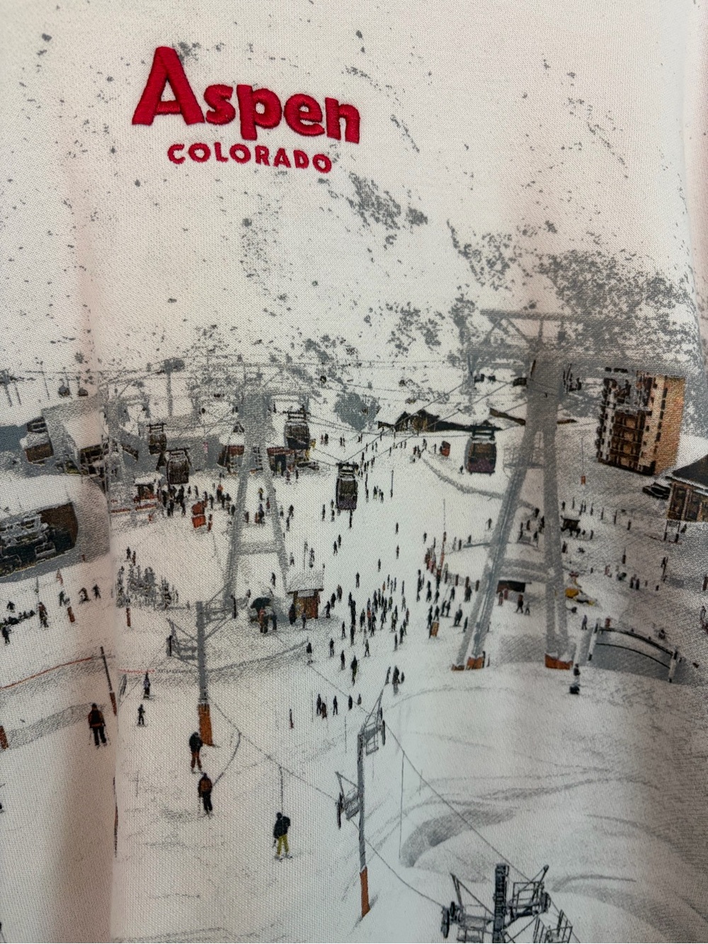 Abercrombie & Fitch Cream Aspen Colorado Graphic Ski Crewneck - Picture 4 of 4
